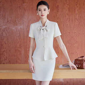 Hotel Uniforms Women Short Sleeve Suit Set Summer 2025 Professional Workwear For Hotel Receptionist Waitress - Product Image 1
