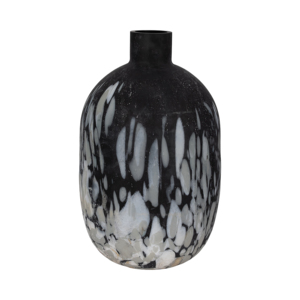 Vaso in vetro maculato rotondo decorativo per fiori, per tavolo, decorazione per la casa, accento moderno - Product Image 3