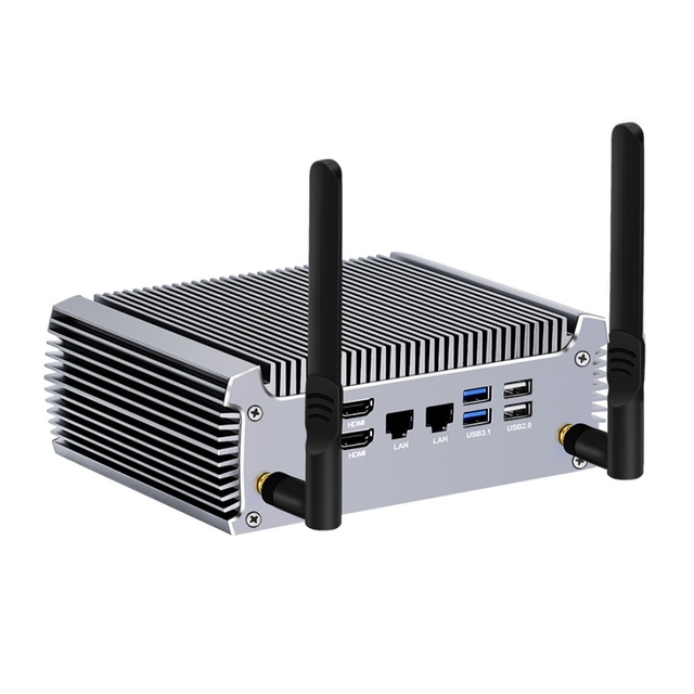 FU02 R-yzen 7 7730U 5825U 4700U 4500U Fanless AMD Mini PC Windows11 Gaming Computer Dual LAN Firewall 2*HDMI2.0 NVMe DDR4 WiFi6