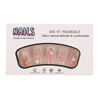 Faux ongles à presser de haute qualité avec colle, en boîte, style français, 3D, zircon scintillant, en ABS, prix de gros usine