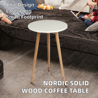 Table basse moderne en bois massif, design nordique simple, pour salon, utilisation avec canapé, style panneau, marque Jiele, tendance