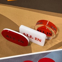 Offre Spéciale – Indicateur de Position Personnalisé en Acrylique Blanc, Formes Ronde, Ovale et Rectangulaire, Qualité Casino, Durable, Idéal pour les Soirées Poker