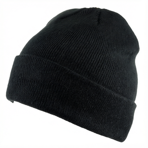 Gorro de pana con puño plegado, tejido acanalado, gorro de invierno para mujer y niños - Product Image 1