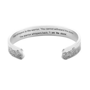 Brazalete de acero inoxidable Chapado en plata con grabado personalizado, brazalete con personalidad 316L, I am <span class=keywords><strong>Storm</strong></span> - Product Image 2