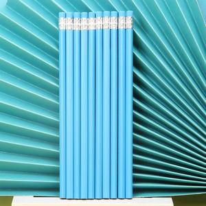 Crayons en bois personnalisés avec logo d'usine, pas chers, pour enfants, faible MOQ, crayons noirs avec gomme HB 2B - Product Image 3