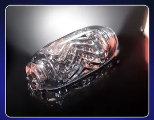 Massaggiatore Personale Maschile Trasparente Riutilizzabile in TPE, Stimolatore con Texture Realistica, Coppa Vibrante, Giocattolo Sessuale per Rilassamento Muscolare - Product Image 6