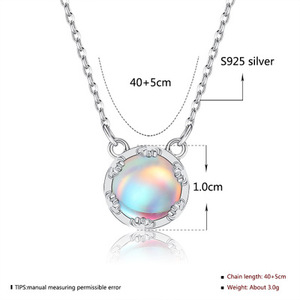 Collier en argent sterling 925 avec <span class=keywords><strong>pierre</strong></span> <span class=keywords><strong>de</strong></span> <span class=keywords><strong>lune</strong></span> pour femmes - Product Image 5