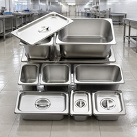 Bac à aliments chauds de haute qualité en acier inoxydable, style EU/US, toutes tailles, pour buffet, cantine commerciale, rectangulaire, pour crème glacée, GN Pan