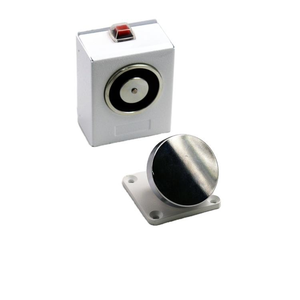 24V Fire Door <strong>Emergency</strong> <strong>Exit</strong> White Metal Magnetic Door Stopper 60kg 120lbs Capacity Floor Wall Mount Electric <strong>Access</strong> <strong>Control</strong> - Product Image 2
