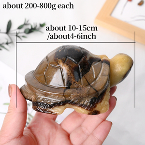 Vente en gros de sculptures d'animaux en pierre naturelle, sculptures de tortues en cristal septarien pour la décoration de la maison - Product Image 2