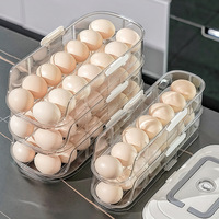 Boîte de stockage d'œufs multicouche rotative ouverture inclinée porte latérale plateau à œufs automatique auto-ajustable conteneur de stockage des aliments