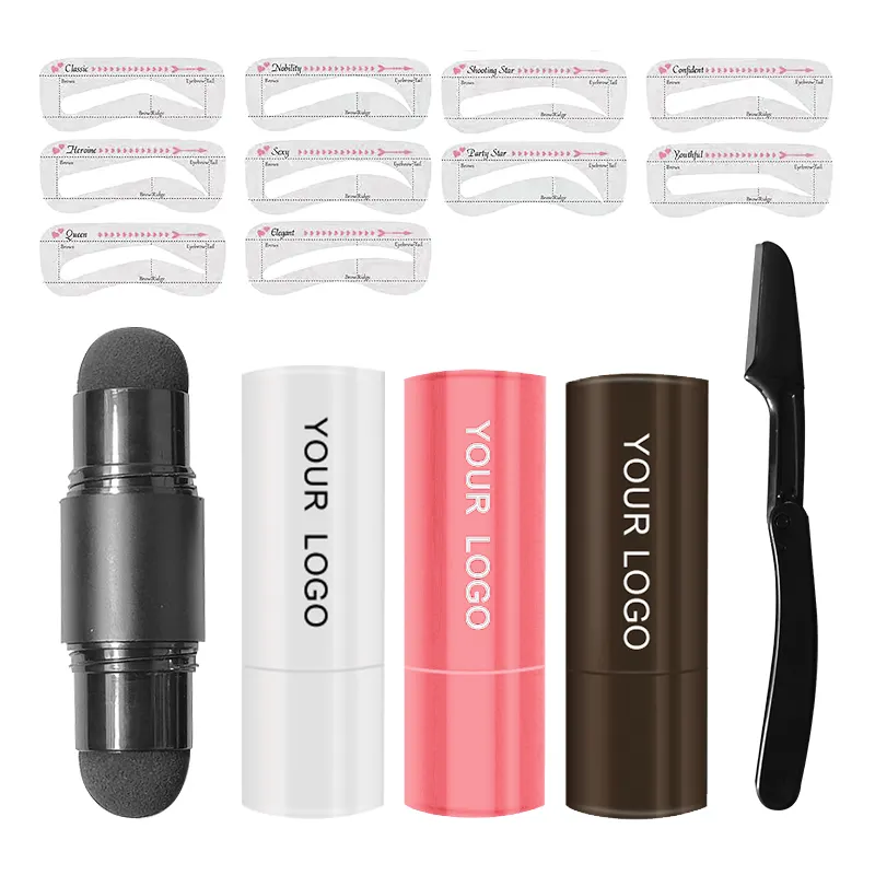 Wholesale Brow Stamp Shaping Private Label 3d Perfect Brow Eyebrow Enhance Powder Stick Waterproof Eyebrow Stamp