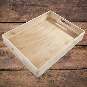 40X30X6.5 Cm Trà Có Thể Xếp Chồng Cà Phê Bữa Sáng Phục Vụ Khay Mở Hộp Lưu Trữ Hàng Đầu Có Tay Cầm Thùng Gỗ NÔNG - Product Image 5