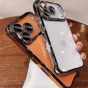 เคสโทรศัพท์มือถือแบบแข็งเคลือบด้วยไฟฟ้าบางเฉียบสำหรับ 17ProMAX พร้อมฟิล์มเลนส์ สำหรับเคส iPhone 17 Pro Max ฟิล์มกระจกใส - Product Image 4