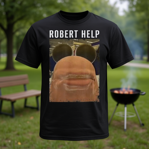 Camiseta Robert Help Meme, unisex, talla mediana para adultos, algodón negro, estampado gráfico, camiseta divertida con humor - Product Image 3