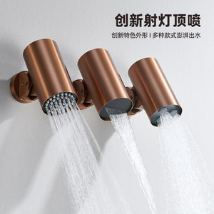Wall Mounted Concealed Shower Set Brushed Rose Gold Rectangle Multi Functional Rain Shower Hotel Project - Product Image 3
