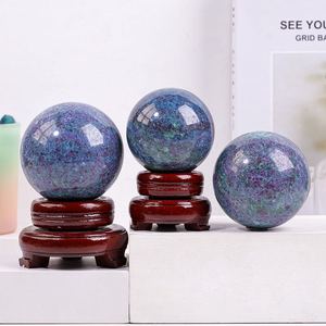 Chất Lượng Cao Tự Nhiên Của <span class=keywords><strong>Ruby</strong></span> Fuchsite Quả Bóng Pha Lê Khác Nhau Tinh Thể Tự Nhiên Màu Đỏ Màu Xanh Màu Xanh Lá Cây Bao Thiền Feng Shui <span class=keywords><strong>Ruby</strong></span> Zonsite - Product Image 3