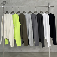 T-shirt à manches longues Lumos 235 g/m², coupe ample, édition courte, design personnalisé, manches extra longues superposées, en coton
