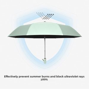 Parapluie d'été noir enduit, modèle 096, ultra-léger, à 8 baleines, avec poignée en caoutchouc, logo personnalisé, automatique et tendance, vente en gros usine - Product Image 4
