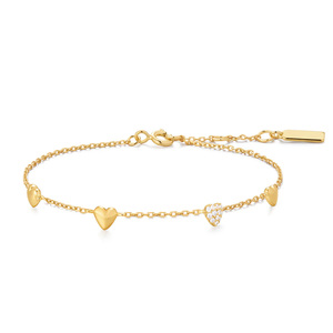 <span class=keywords><strong>Bracelet</strong></span> en <span class=keywords><strong>argent</strong></span> sterling 925 tendance avec cœur gonflé pavé <span class=keywords><strong>d</strong></span>'<span class=keywords><strong>or</strong></span>, bijou de mode pour cadeaux et soirées, pour femmes - Product Image 1