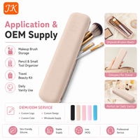 Sac à pinceaux de maquillage en silicone Jinke, fermeture magnétique, trousse de toilette de voyage, étanche, portable, non toxique, vente en gros personnalisée OEM
