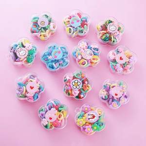 Paquete de 20 Piezas de Bandas Elásticas para el Cabello de Niños, Color Macaron, con Flores Pequeñas, de Alta Elasticidad - Product Image 1