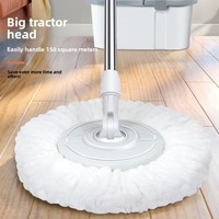 Serpillère plate rotative télescopique pour usage sec et humide, mains libres, avec seau extra large et épaissi, outil de nettoyage de sol pour personnes paresseuses