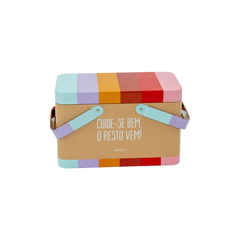Caja de embalaje de Caja de galletas de lata cuadrada de 500ml, caja de dulces, impresión en Color, hojalata, embalaje de regalo, lata portátil
