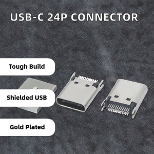 24P <b>USB</b> Connector Splint Holder <b>with</b> 1.5m Vertical <b>Socket</b> Jack LCP Material 5A Rated ISO9001/ROHS/CE/FCC Certified Product - Product Image 2