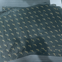 Papier d'emballage biodégradable et recyclable personnalisable de 17 g, fin, noir pur, imprimable, avec logo multicolore, matériau d'emballage pour