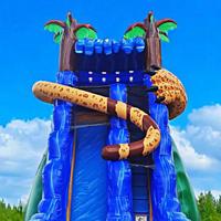 Toboggan aquatique gonflable tropical Jaguar caché, pour tous les âges, événements commerciaux en plein air, locations pour fêtes