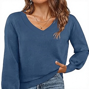 Suéter de cuello alto de punto trenzado para mujer, jersey de manga larga acanalado 100% algodón, liso, casual, invierno, al por mayor - Product Image 1