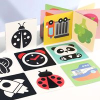 Cartes de stimulation visuelle en papier noir et blanc à fort contraste pour bébé, jouet sensoriel Montessori pour nouveau-né Letop