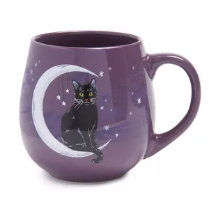 月亮上的猫杯，黑猫咖啡杯陶瓷石器