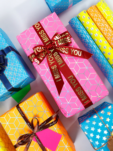 Factory Wholesale Disposable Coated Silicone Virgin <b>Wrapping</b> <b>Paper</b> 43x300cm Roll with <b>Gold</b> Stamp for Gift Packaging - Product Image 6