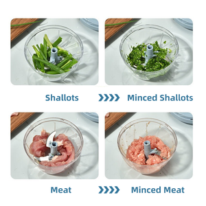 Hachoir manuel de cuisine en plastique PP avec lame en acier inoxydable pour viande, légumes et ail - Product Image 6