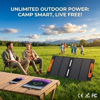 Panneau solaire portable et pliable certifié CE FCC, compatible USB-C en option, Sunpower ETFE 100W, couverture solaire 100W 24V