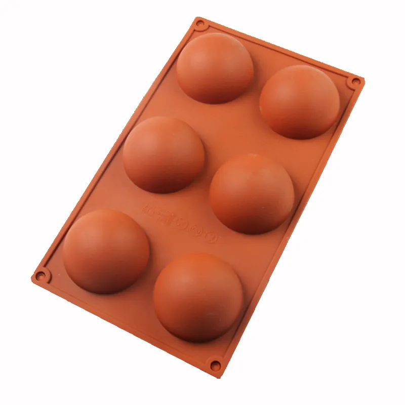 Semi Sphere Silicone Mold Sweetfamily Large 6 Holes Baking Mold BPA Free Silicone Baking Mold for Making Hot Chocolate Bombs