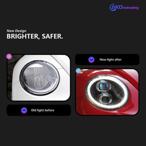 Dedicado 2013-2019 Volkswagen Beetle LED Conjunto de faros delanteros Lente de luz de circulación diurna dual 6500K Color Dirección de agua Haz bajo - Product Image 4