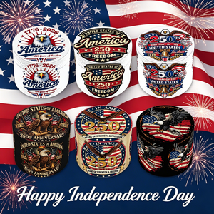 50*37MM 4-Layer Zinc Alloy USA 250th Independence Day <b>Herb</b> <b>Grinder</b> Tobacco <b>Grinder</b> with Bald Eagle American Flag Print - Product Image 1