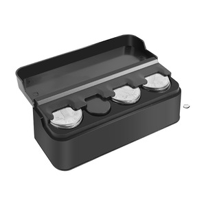Car Coin <b>Holder</b> 11.5x4x3.8cm Plastic Storage Box For Car And Home Use With 4-7 Compartments Black Color - Product Image 4