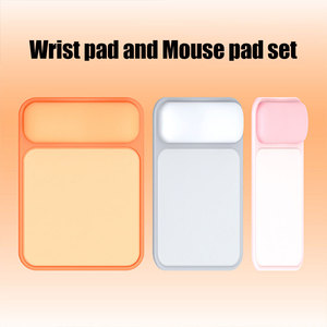 Customizable Colorful Non-Slip PU Base Silicone Rectangular Ergonomic Mousepad Mouse <b>Keyboard</b> Wrist Rest Support Set for Office - Product Image 3