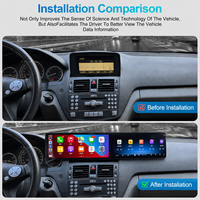 Système Android à double écran de 24,6 pouces pour Mercedes Benz Classe C W204 NTG4.0 2008-2010, écran IPS 2400x900, écran partagé sans fil