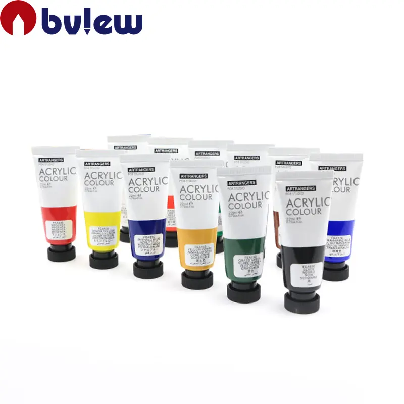 Professional Rich Pigment Non Fading Non Toxic 22ミリリットル12 Colors Acrylic Colors Paint Set For Professional Painting