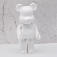Ours en forme de brique, Sculpture, pot d'argent, ours fluide pour la décoration de la maison, artisanat en résine, ours fluide blanc