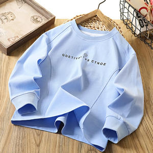 Otoño 2025 Camiseta de manga larga de moda para niños 100% algodón cuello redondo Base Top para niños grandes camiseta ropa - Product Image 3