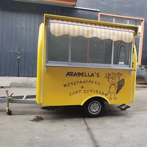 Carro de venta de frutas con forma de naranja Camión de comida rápida Camión de comida móvil con forma de sandía y naranja