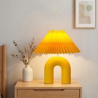 Lampe de table décorative en céramique, couleur bonbon, lampe de chevet, abat-jour en tissu, base en céramique, design artisanal, lampe de lecture de bureau