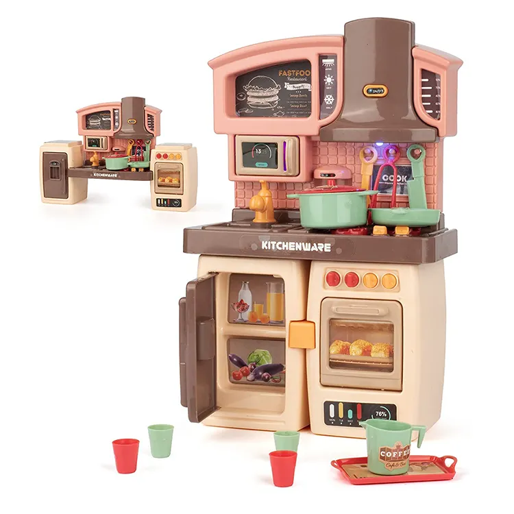 Fille jouer jouets poupée accessoires four cuisson nourriture vaisselle mini cuisine jouets