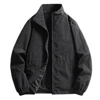 Chaqueta de primavera y otoño para hombre, abrigo con cuello levantado, chaqueta informal fina superior grande
